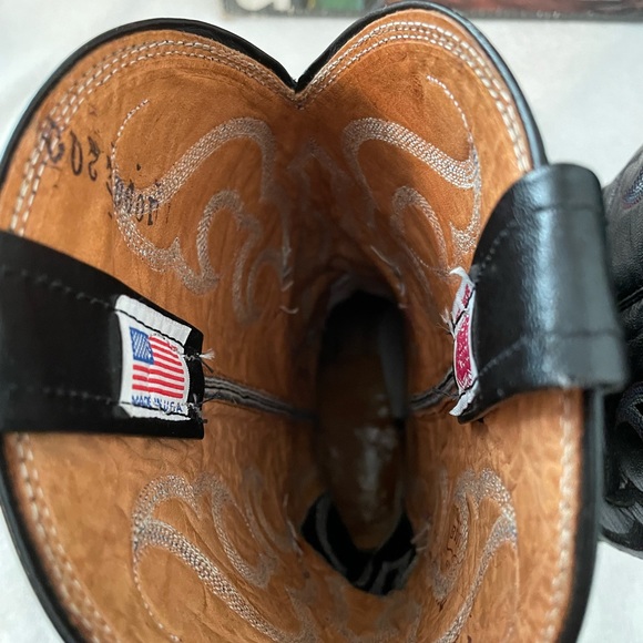 Black Full Quill Nocona Boots Size 7 1/2 D Almost New - Picture 7 of 11